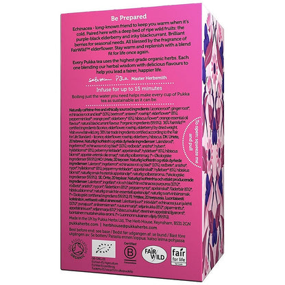 Pukka Elderberry and Echinacea Organic Tea Bags, Pack of 20
