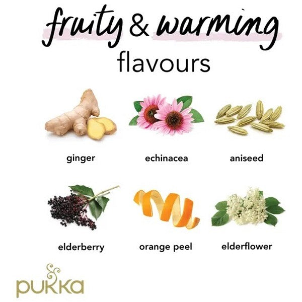 Pukka Elderberry and Echinacea Organic Tea Bags, Pack of 20