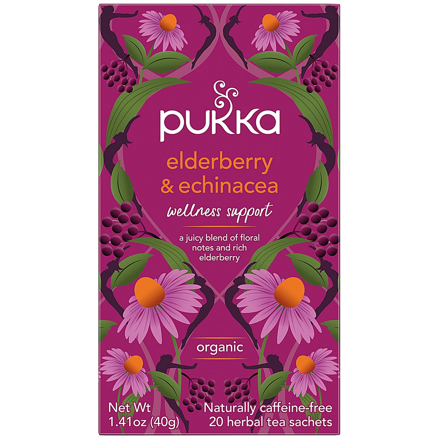 Pukka Elderberry and Echinacea Organic Tea Bags, Pack of 20