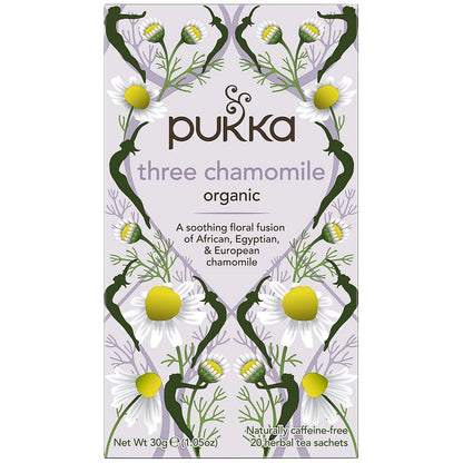 Pukka Three Chamomile Organic Tea Bags, Pack of 20