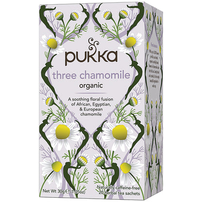 Pukka Three Chamomile Organic Tea Bags, Pack of 20