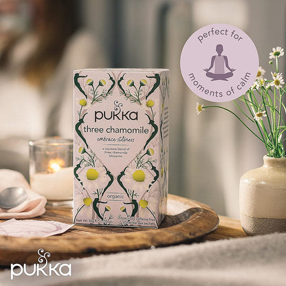 Pukka Three Chamomile Organic Tea Bags, Pack of 20