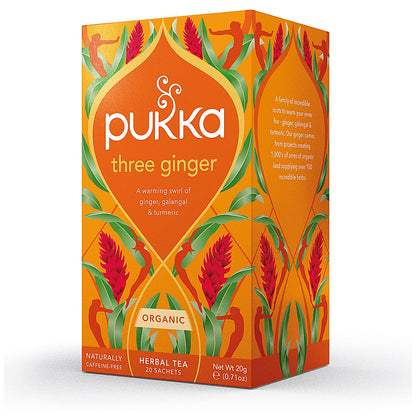 Pukka Three Ginger Organic Tea Bags, Pack of 20