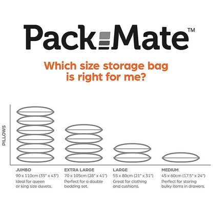 Packmate Large Flat Vacuum Storage Bags (Pack of 2) Easy2Order : PKM13454