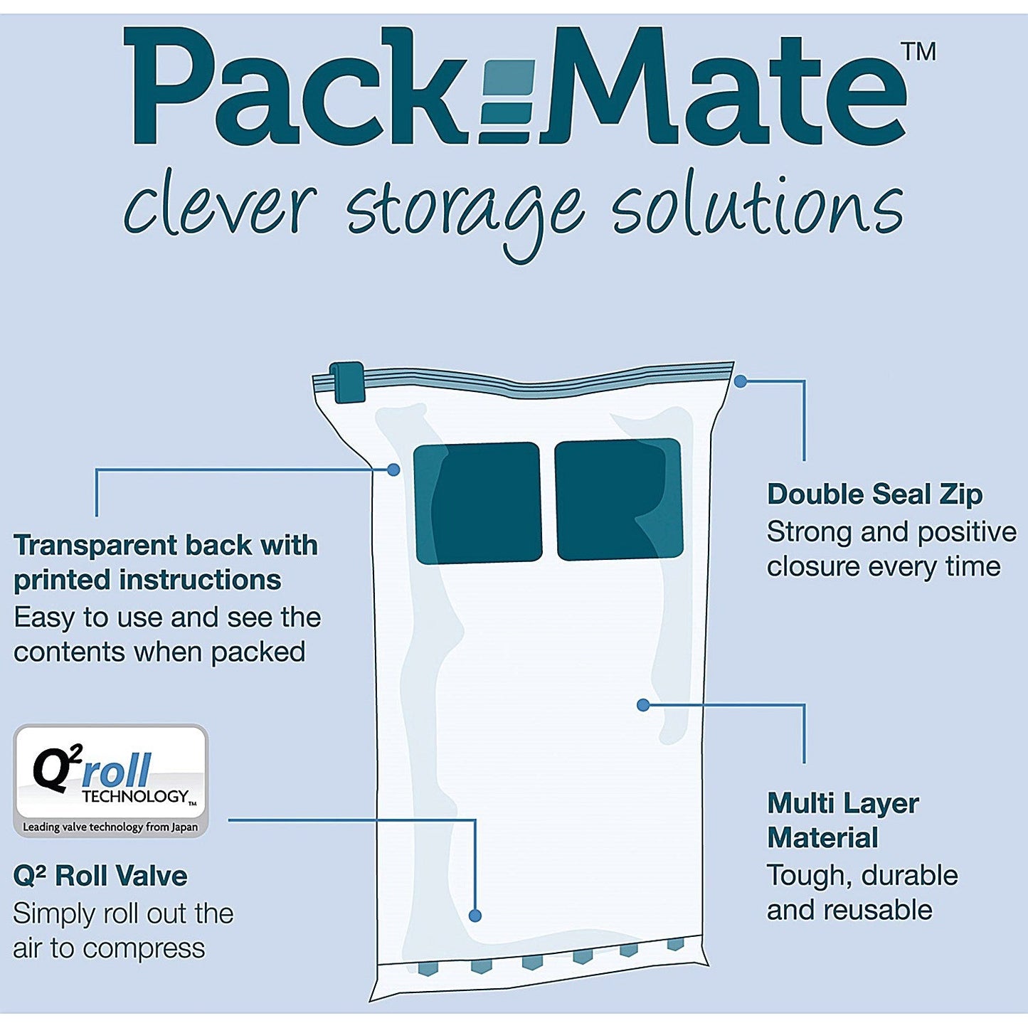 Packmate Medium Roll Vacuum Storage Bags (Pack of 2)
