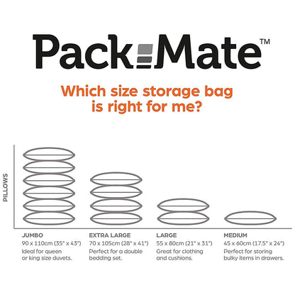 Packmate Medium Flat Vacuum Storage Bags (Pack of 2) Easy2Order : PKM13675