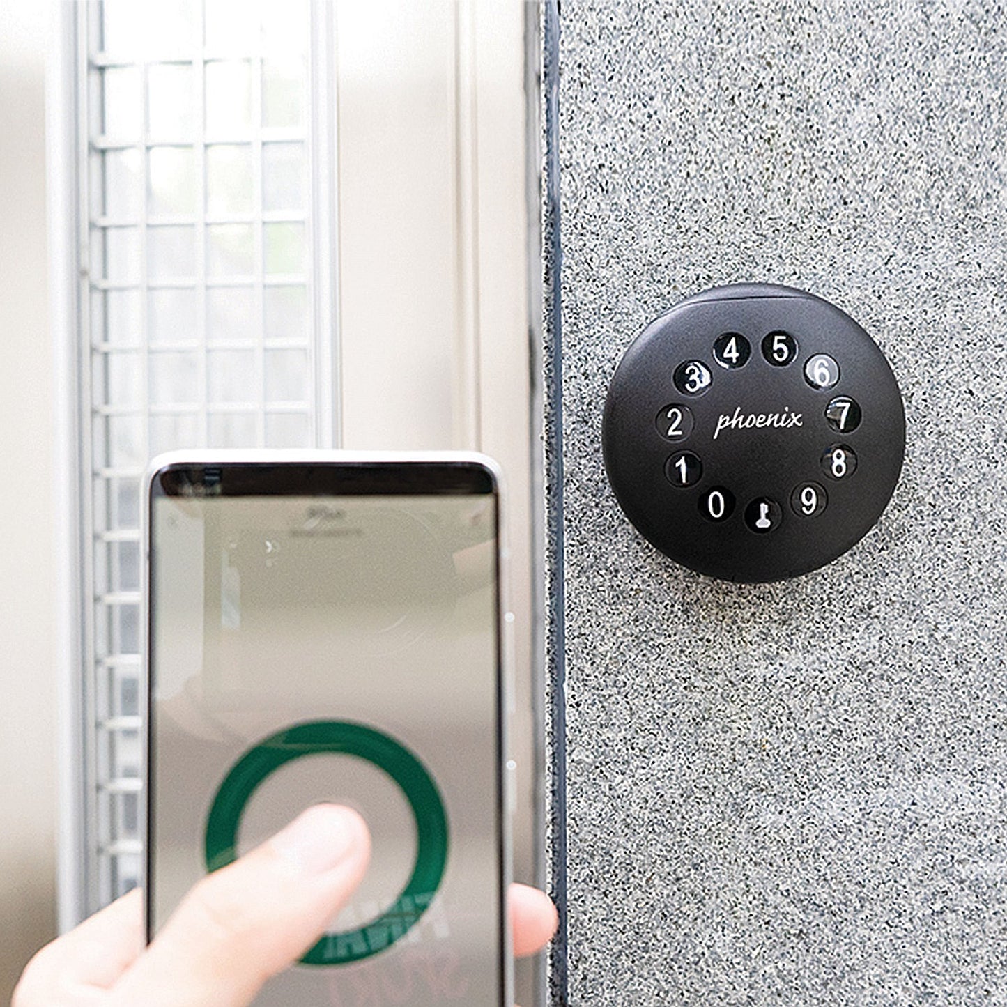 Phoenix Palm Smart Key Safe with Electronic Lock and Padlock Shackle, Black