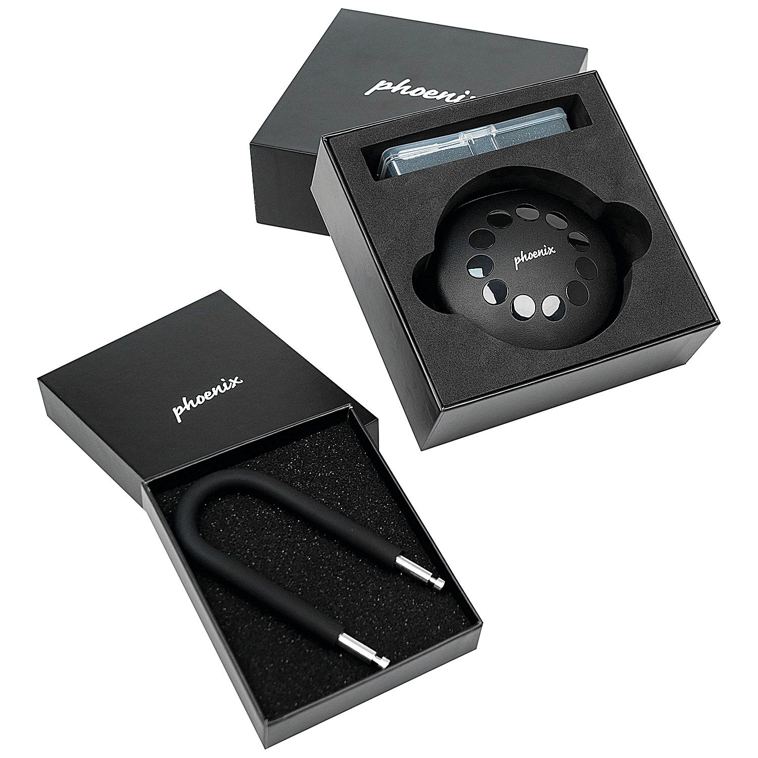 Phoenix Palm Smart Key Safe with Electronic Lock and Padlock Shackle, Black