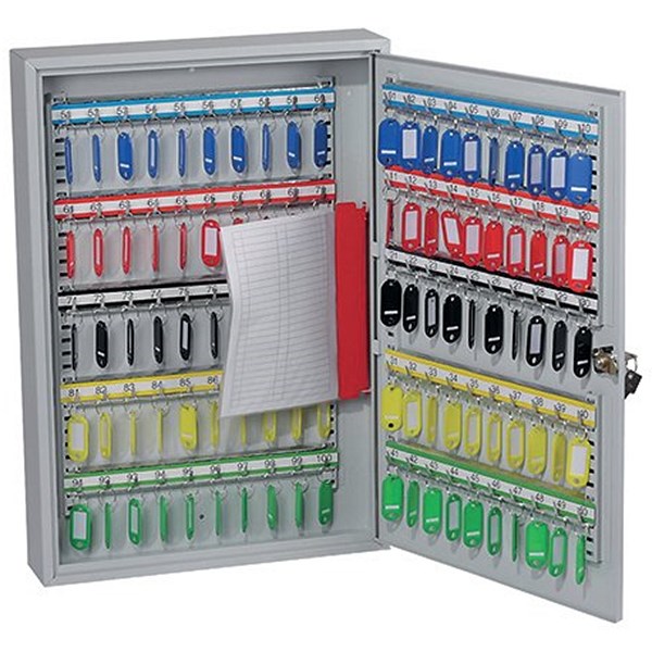 Phoenix Commercial Key Cabinet 100 Hook Grey KC0603K