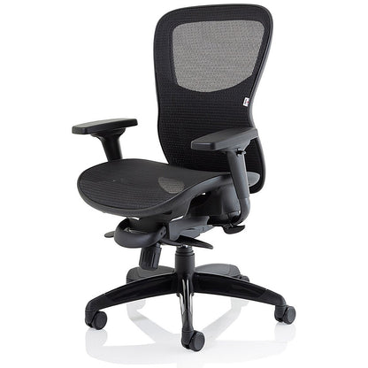 Stealth Shadow Ergo Mesh Back Posture Chair, Height Adjustable Arms, Black