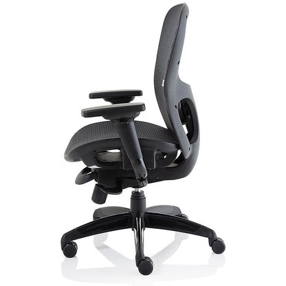 Stealth Shadow Ergo Mesh Back Posture Chair, Height Adjustable Arms, Black