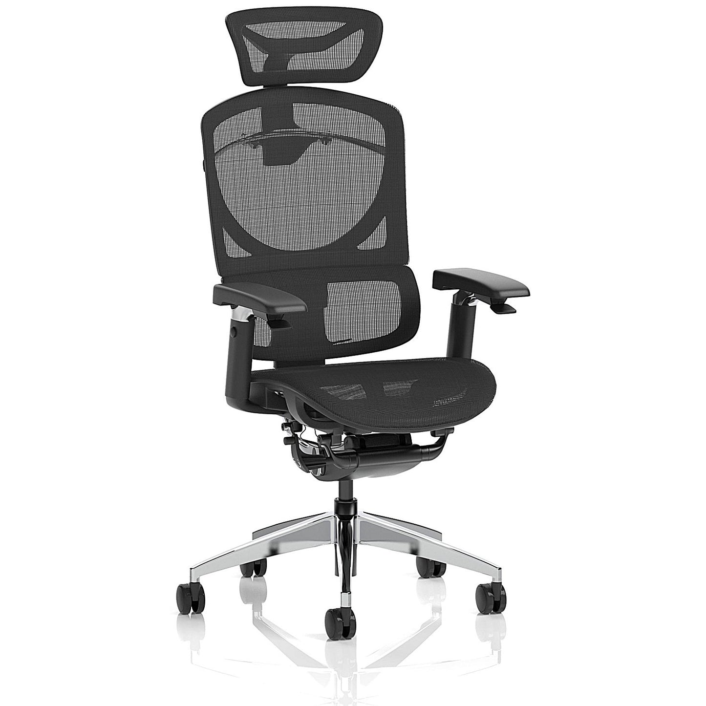 Ergo Click Plus Mesh Operator Chair, Headrest, Height Adjustable Arms, Black