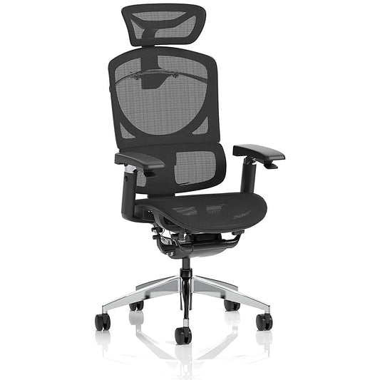 Ergo Click Plus Mesh Operator Chair, Headrest, Height Adjustable Arms, Black