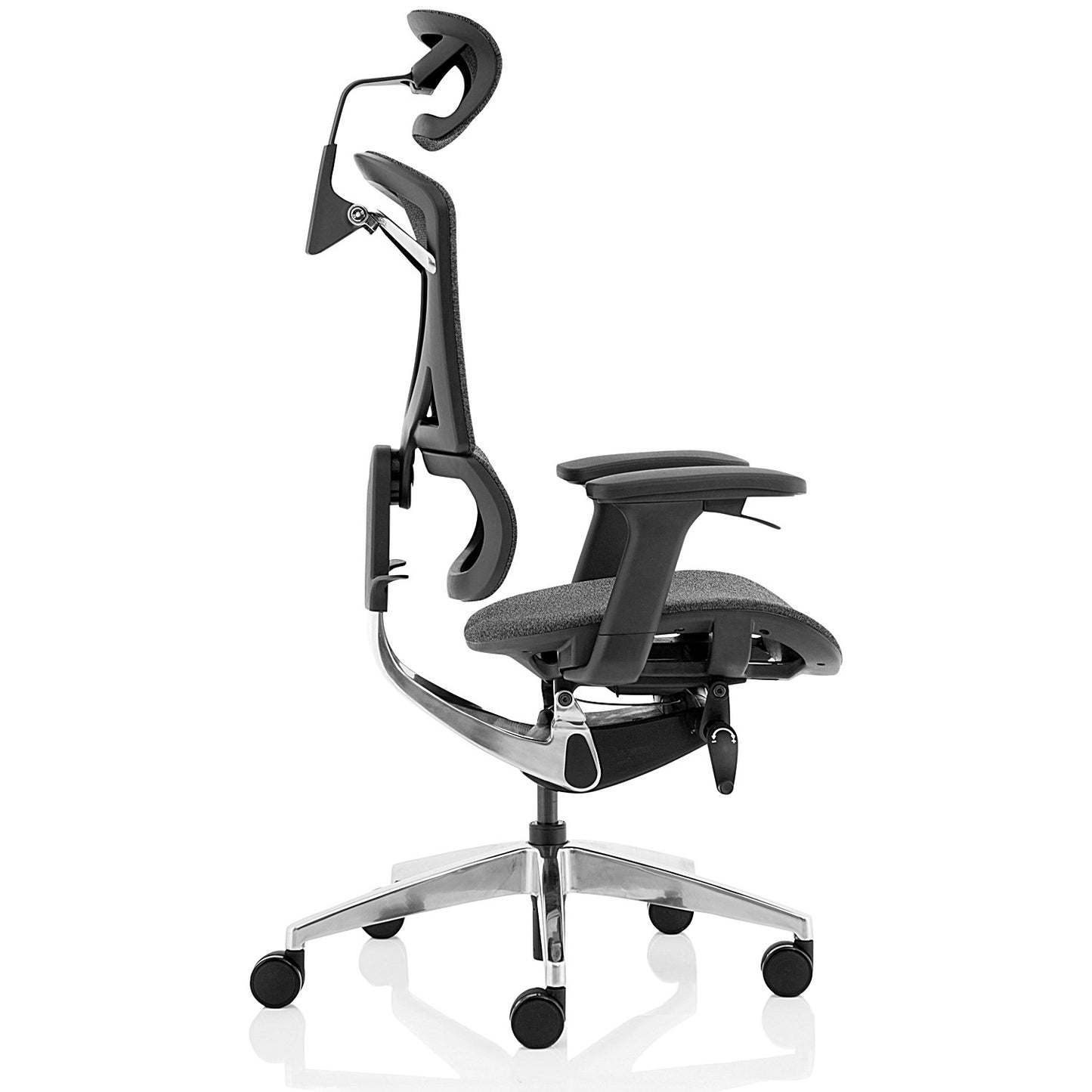 Ergo Click Plus Fabrimesh Operator Chair, Headrest, Height Adjustable Arms, Grey