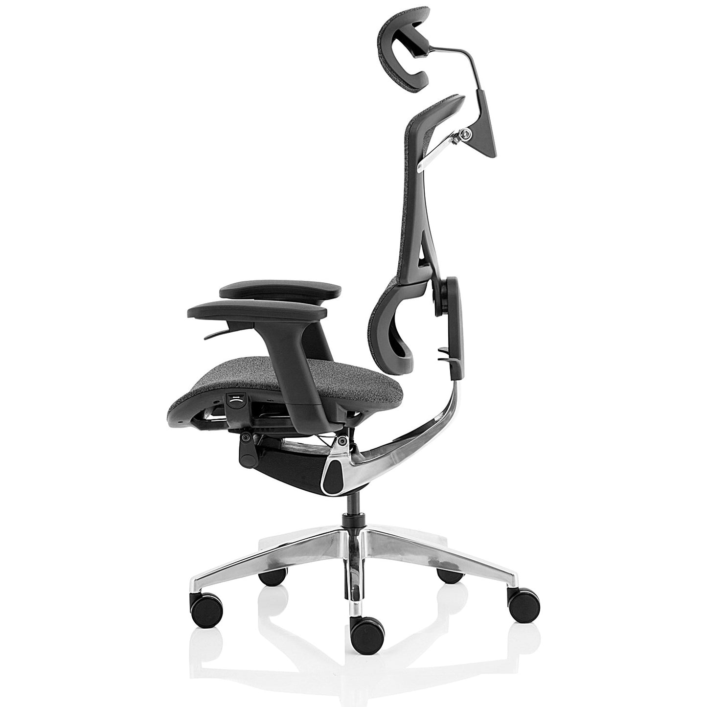 Ergo Click Plus Fabrimesh Operator Chair, Headrest, Height Adjustable Arms, Grey