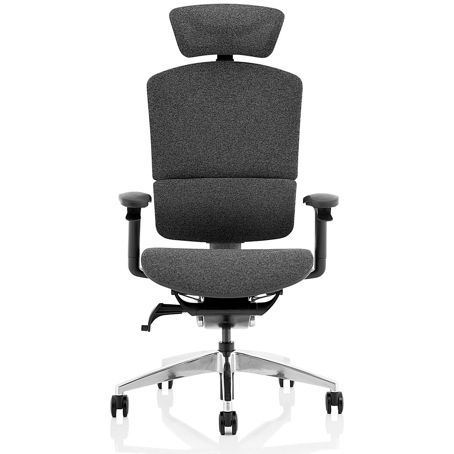 Ergo Click Plus Fabrimesh Operator Chair, Headrest, Height Adjustable Arms, Grey