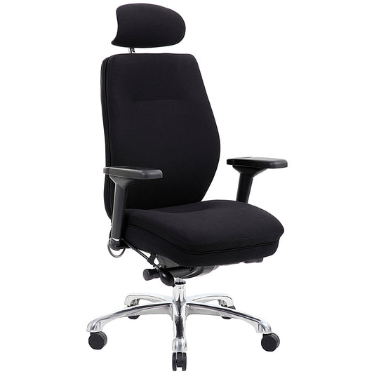 Domino Operator Chair, Headrest, Height Adjustable Arms, Black