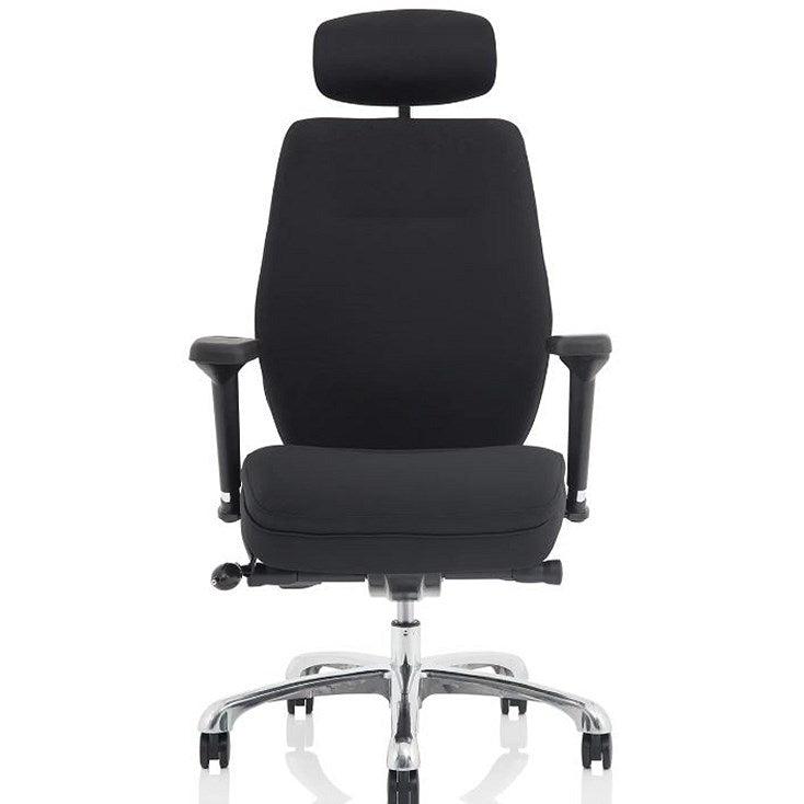 Domino Operator Chair, Headrest, Height Adjustable Arms, Black