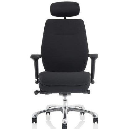 Domino Operator Chair, Headrest, Height Adjustable Arms, Black