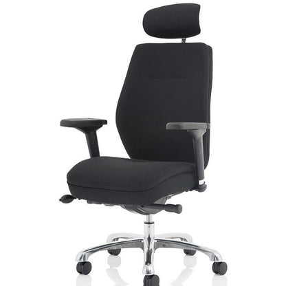 Domino Operator Chair, Headrest, Height Adjustable Arms, Black