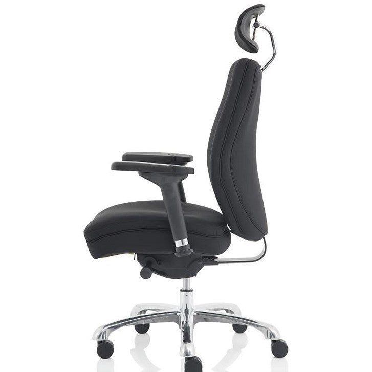 Domino Operator Chair, Headrest, Height Adjustable Arms, Black