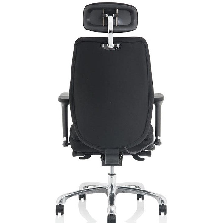 Domino Operator Chair, Headrest, Height Adjustable Arms, Black