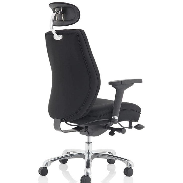 Domino Operator Chair, Headrest, Height Adjustable Arms, Black