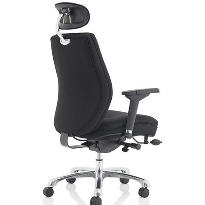Domino Operator Chair, Headrest, Height Adjustable Arms, Black