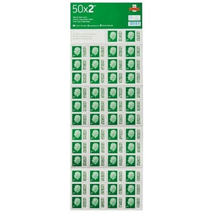 Royal Mail Second Class Postage Stamp Sheet, Pack of 50
