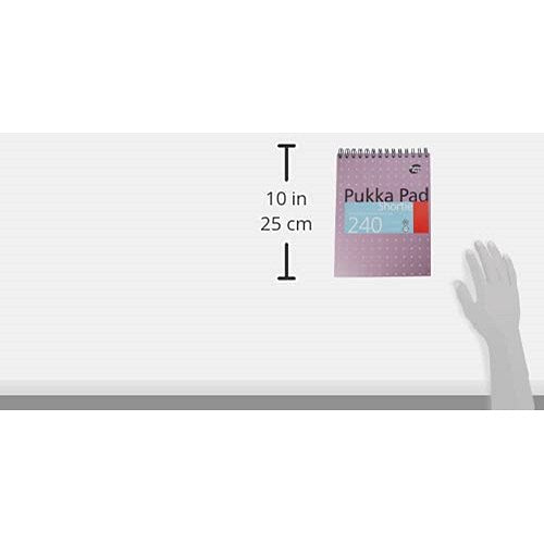 Pukka Pad Shortie Wirebound Notebook, A5, Ruled & Perforated, 240 Pages, Purple, Pack of 3