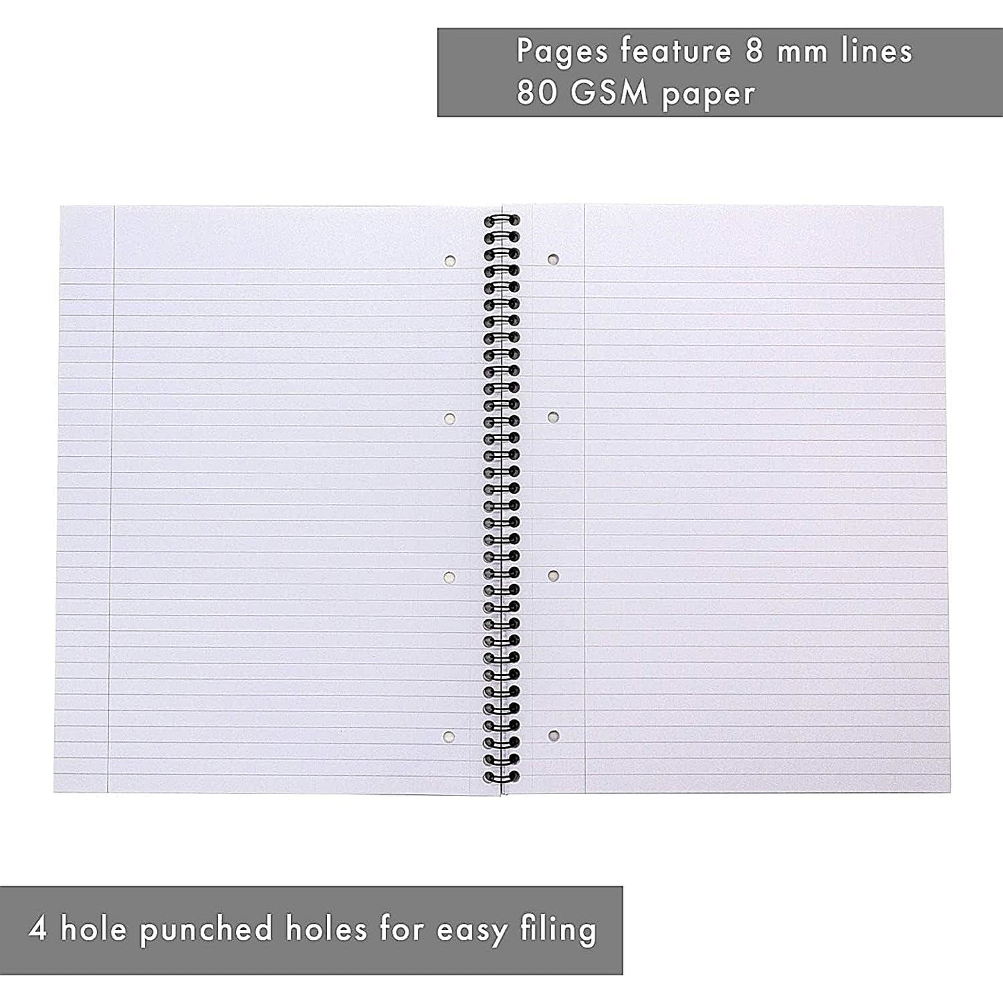 Pukka Pad Easy-Riter Wirebound Notebook, A4, Ruled with Margin, 150 Pages, Blue, Pack of 3