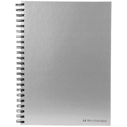 Pukka Pad Hardback Wirebound Notebook, A4, Ruled & Perforated, Margin, 160 Pages, Pack of 5