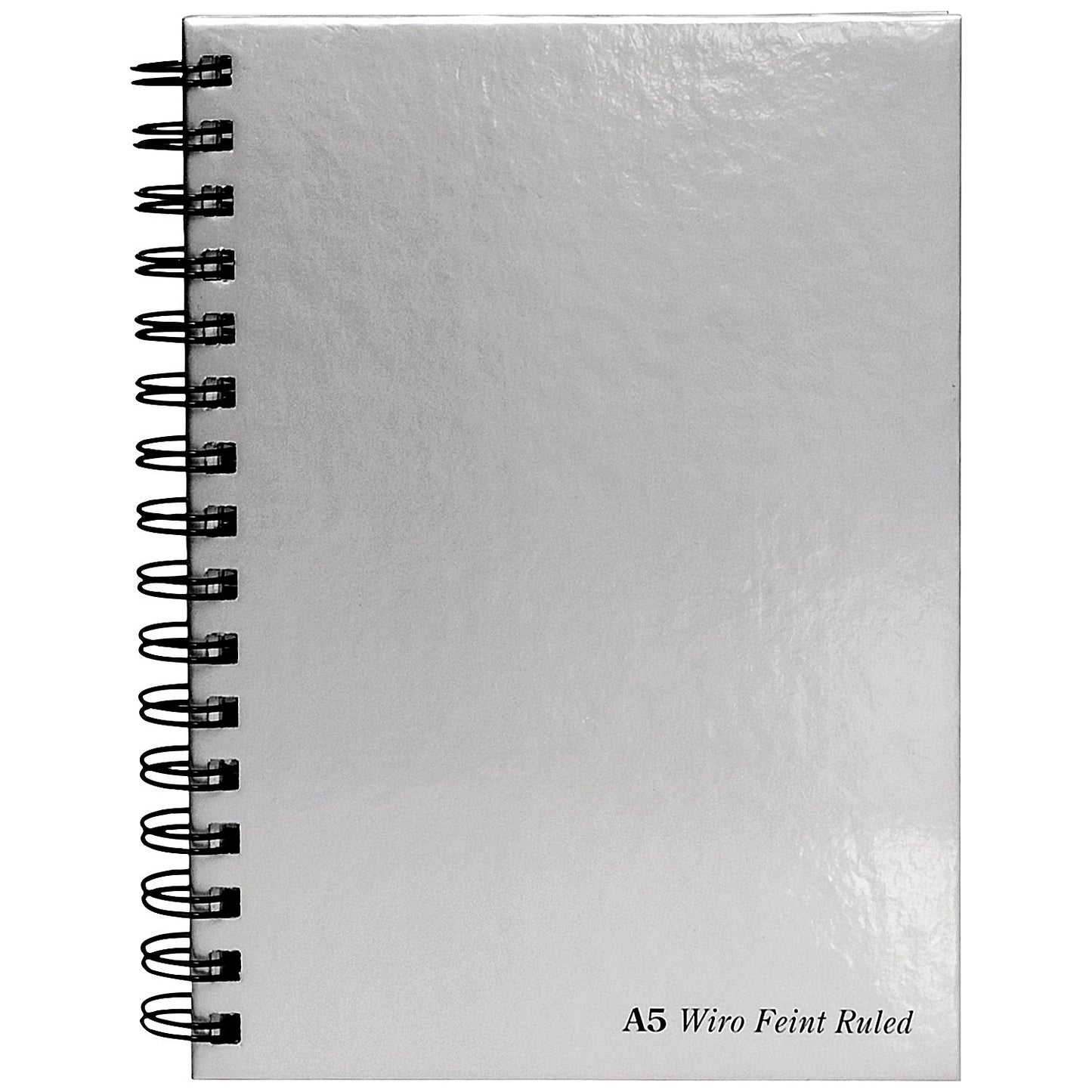 Pukka Pad Wirebound Notebook, A5, Ruled & Perforated, 160 Pages, Silver, Pack of 5