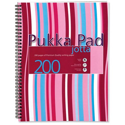 Pukka Pad Jotta Wirebound Notebook, A4, Ruled & Perforated, 200 Pages, Assorted Colours, Pack of 3