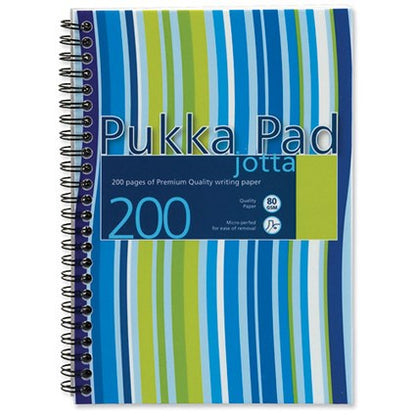 Pukka Pad Jotta Wirebound Notebook, A5, Ruled & Perforated, 200 Pages, Assorted Colours, Pack of 3