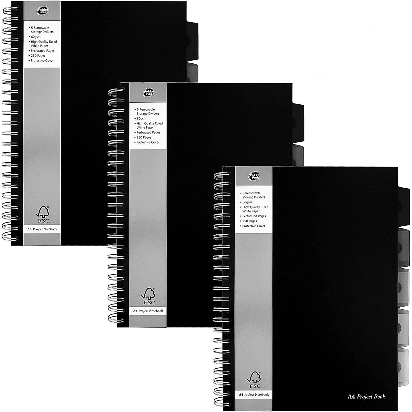 Pukka Pad Polypropylene Ruled Project Book A4 (Pack of 3)