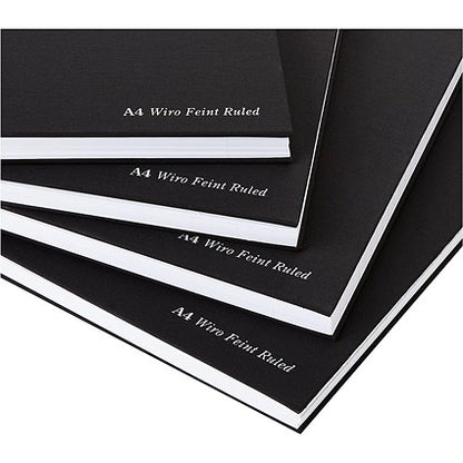 Pukka Pad Wirebound Notebook, A4, Ruled with Margin, 160 Pages, Black, Pack of 5