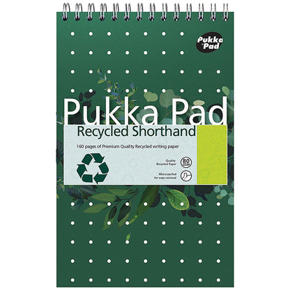 Pukka Pad Recycled Shorthand Jotta Pad, Green, Pack of 3