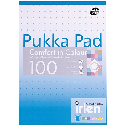 Pukka Pad Comfort in Colour Refill Pad, A4, Ruled, 100 Pages, Blue, Pack of 6