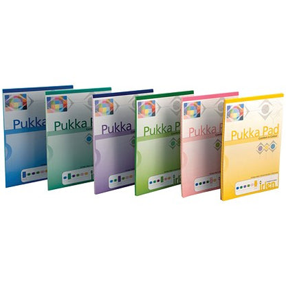 Pukka Pad Comfort in Colour Refill Pad, A4, Ruled, 100 Pages, Blue, Pack of 6