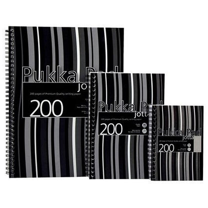 Pukka Pad Jotta Wirebound Notebook, A4, Ruled & Perforated, 200 Pages, Black, Pack of 3