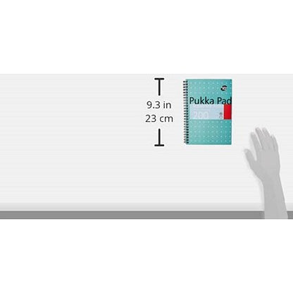 Pukka Pad Jotta Squared Wirebound Notebook, A5, Perforated, 200 Pages, Green, Pack of 3