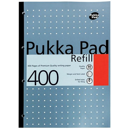 Pukka Pad Sidebound Refill Pad, A4, Ruled with Margin, 400 Pages, Assorted Colours, Pack of 5