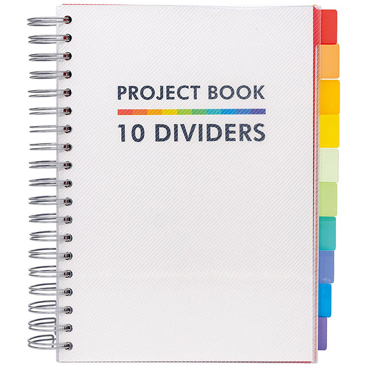 Pukka Pad Project Book with 10 Dividers, B5, Ruled, 400 Pages, White