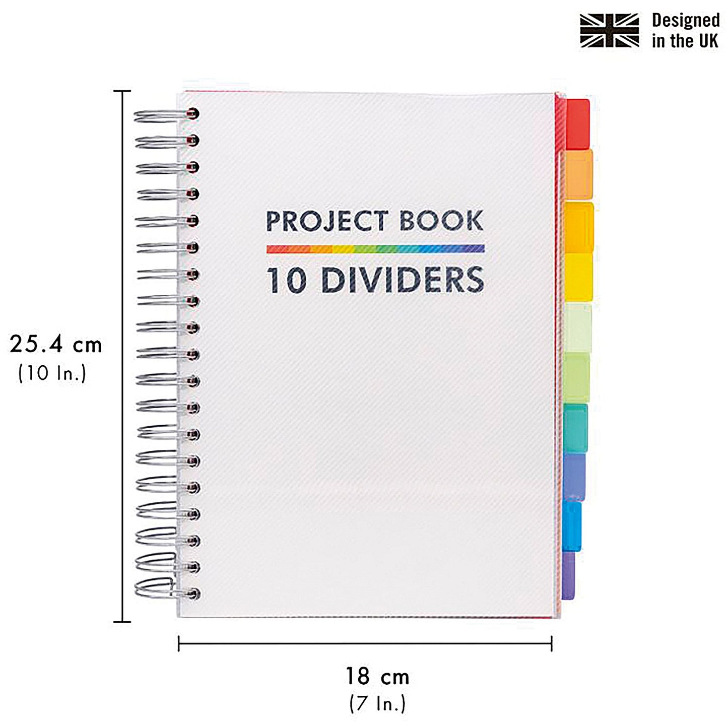 Pukka Pad Project Book with 10 Dividers, B5, Ruled, 400 Pages, White