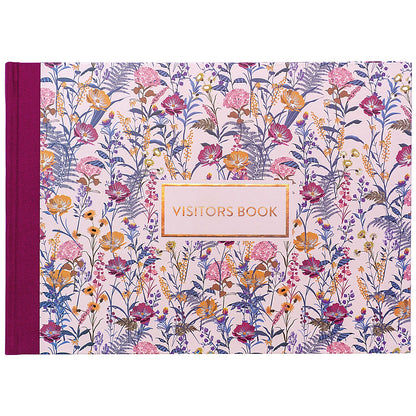Pukka Pad Bloom Visitors Book, Casebound, 96 Pages, Cream Floral