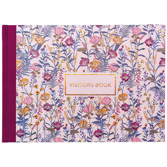 Pukka Pad Bloom Visitors Book, Casebound, 96 Pages, Cream Floral