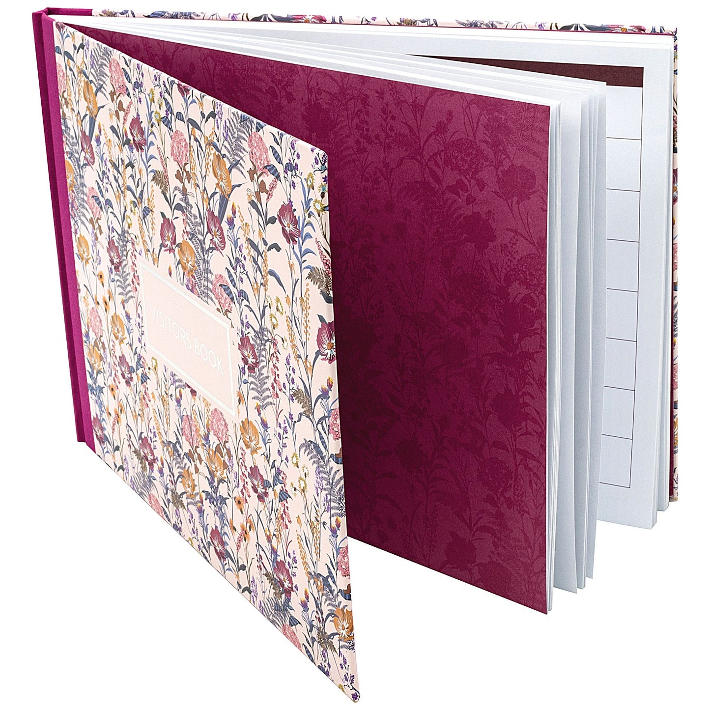 Pukka Pad Bloom Visitors Book, Casebound, 96 Pages, Cream Floral