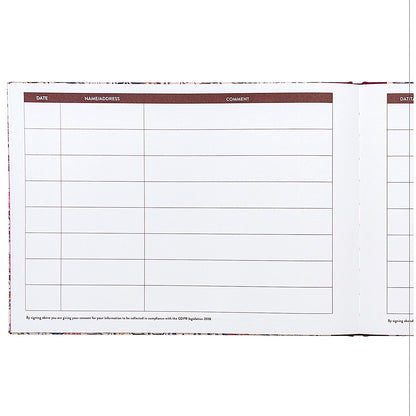 Pukka Pad Bloom Visitors Book, Casebound, 96 Pages, Cream Floral