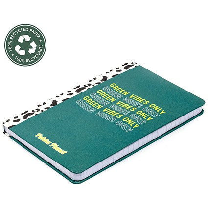 Pukka Planet Green Vibes Soft Cover Notepad, 210x130mm, Ruled, 192 Pages, Green